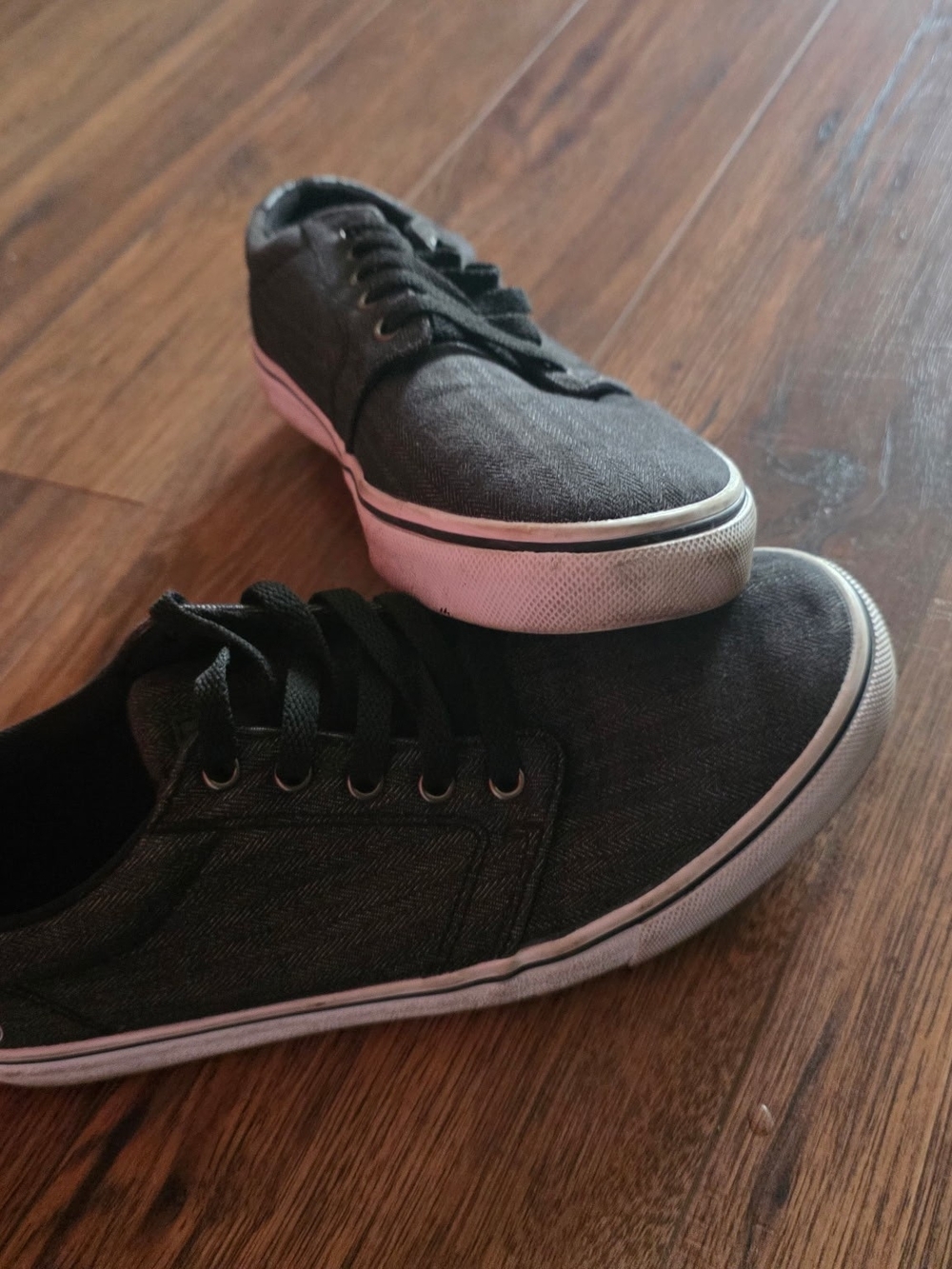 Departwest Men's Casual Black Canvas Sneakers